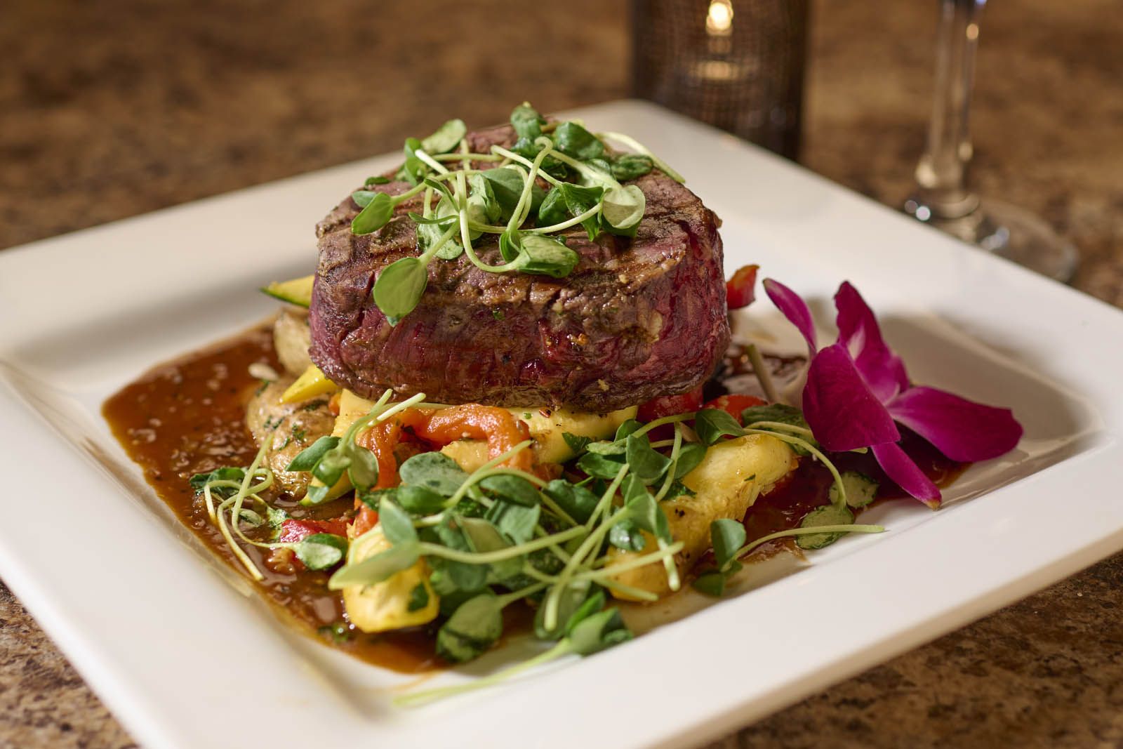 A filet mignon, expertly prepared at our Lakehouse Tap & Grille